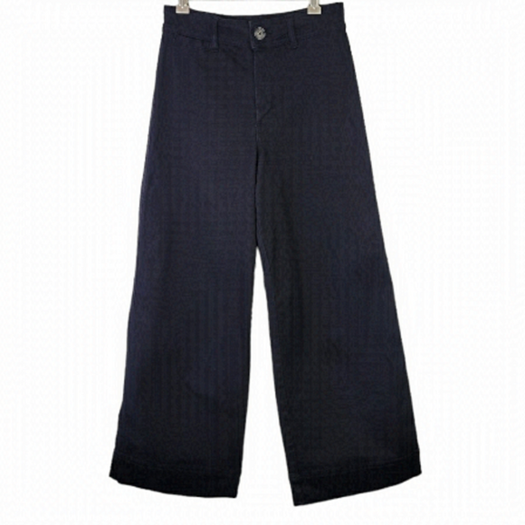 H&m Wide Leg Crop Pant High Waist Black - Picture 1 of 11